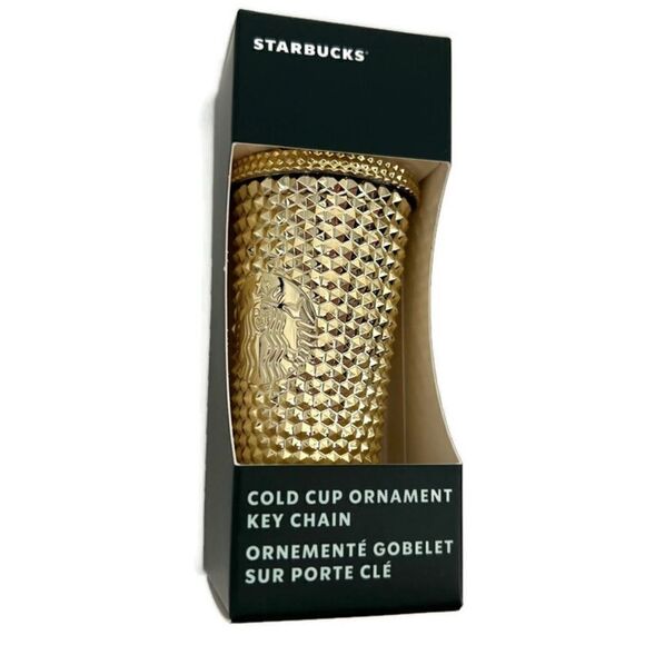 Starbucks Holiday 2022 Gold Cup Ornament KeyChain NWT - Picture 1 of 2